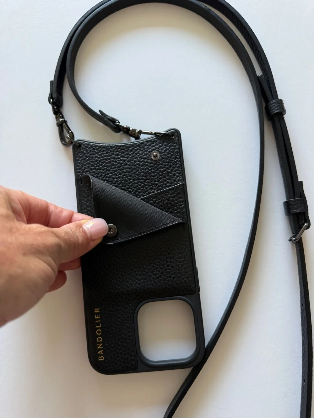 Bandolier Emma Pebble Leather Crossbody Phone Case + Expanded Pouch
